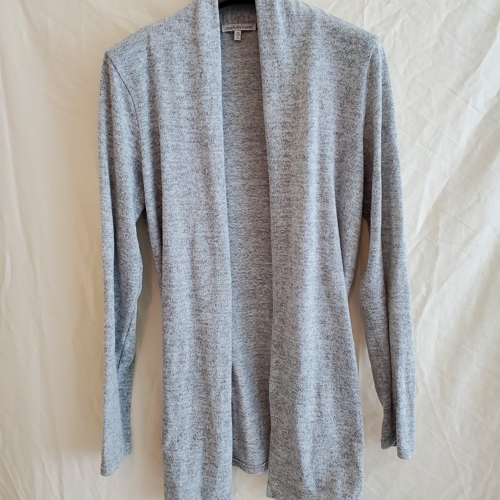 CHARLOTTE RUSSE Gray Cardigan Women's Medium Made in the USA 🇺🇸